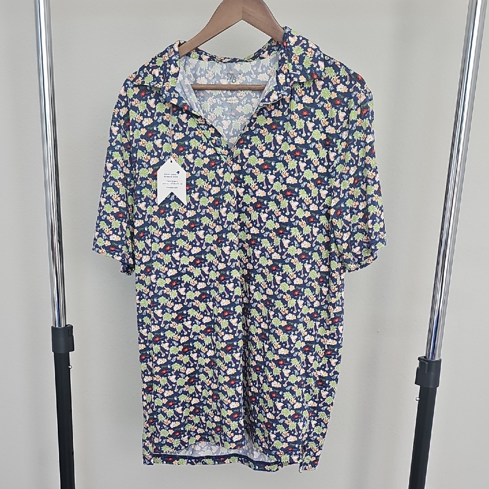 Navy Floral Men's Casual Shirt